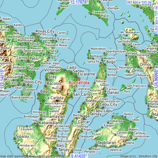 Topographic map of Buenavista