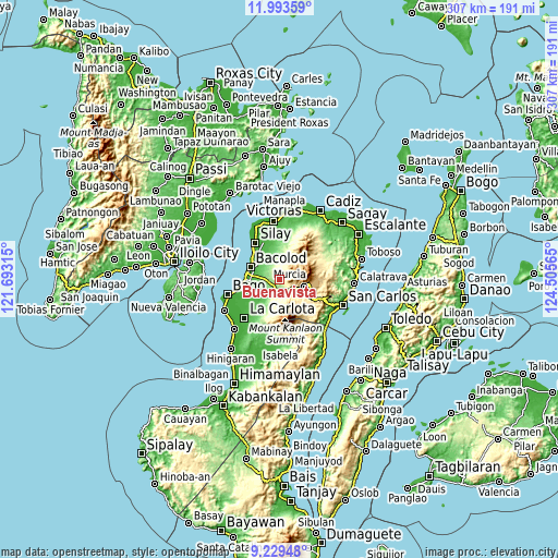 Topographic map of Buenavista