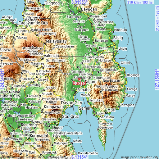 Topographic map of Buclad