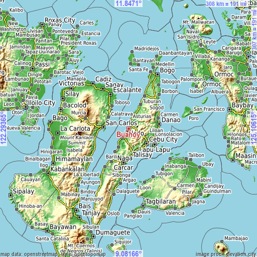 Topographic map of Buanoy