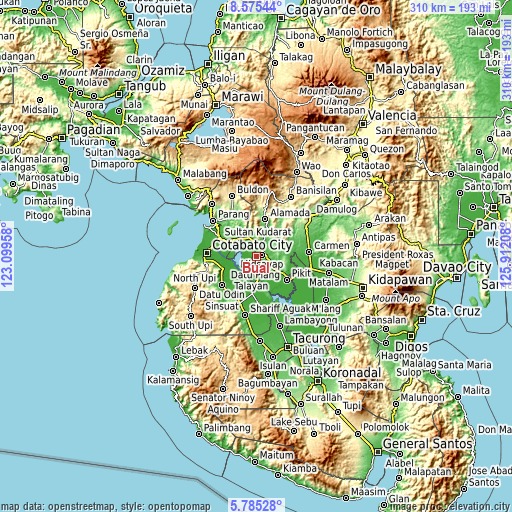 Topographic map of Bual