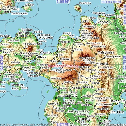 Topographic map of Buadiposo-Buntong