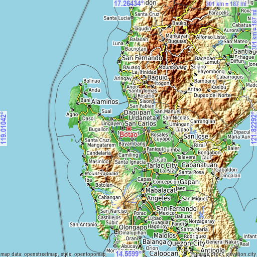 Topographic map of Botao