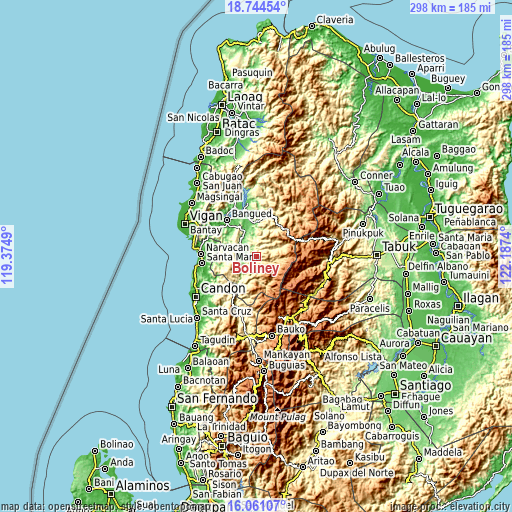 Topographic map of Boliney