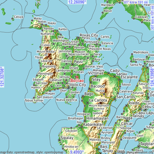 Topographic map of Bolilao