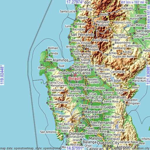 Topographic map of Bolaoit