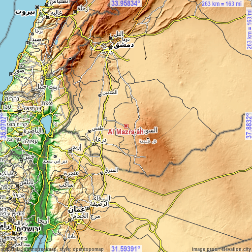 Topographic map of Al Mazra‘ah