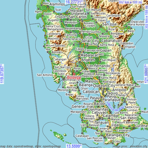 Topographic map of Bodega