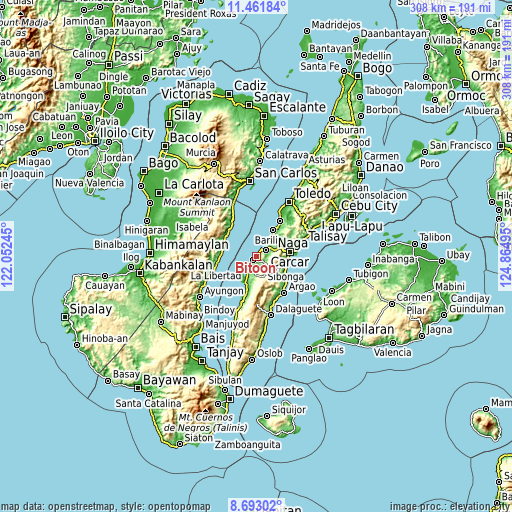 Topographic map of Bitoon