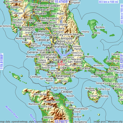 Topographic map of Bitin