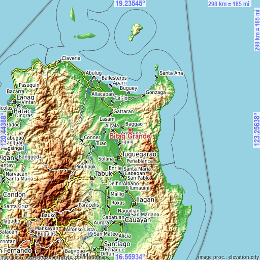 Topographic map of Bitag Grande