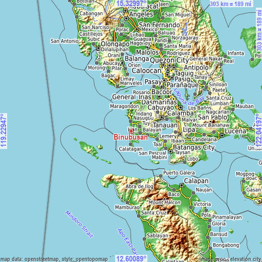 Topographic map of Binubusan