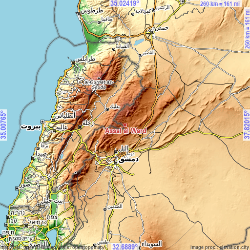 Topographic map of ‘Assāl al Ward