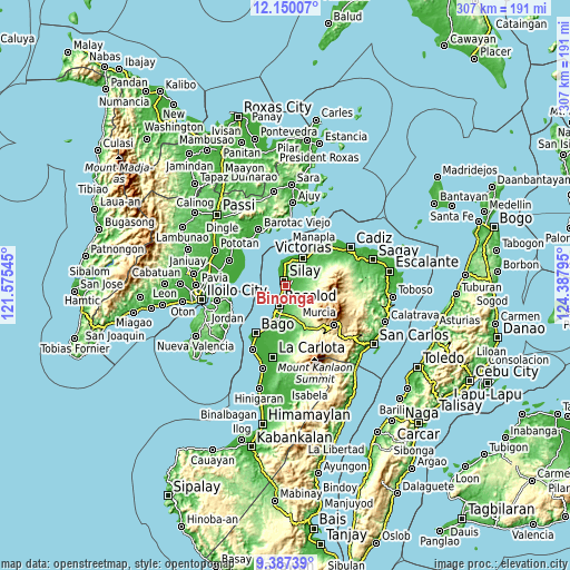 Topographic map of Binonga