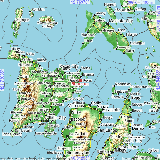 Topographic map of Binon-an