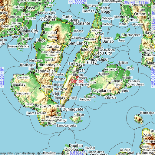 Topographic map of Binlod