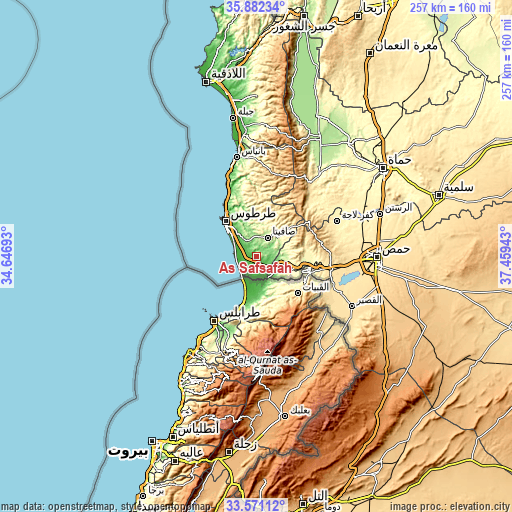 Topographic map of Aş Şafşāfah