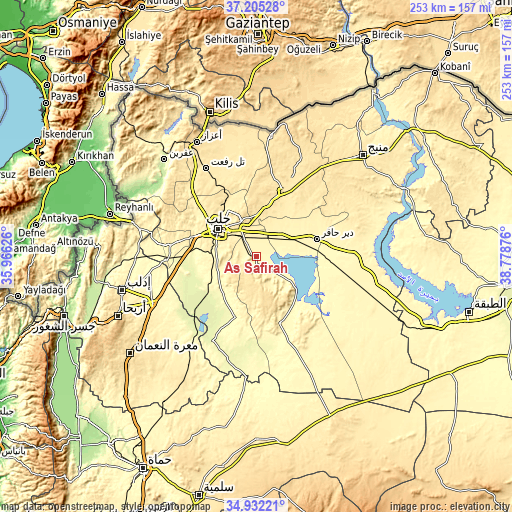 Topographic map of As Safīrah