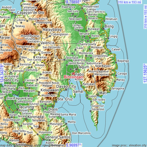 Topographic map of Bincoñgan
