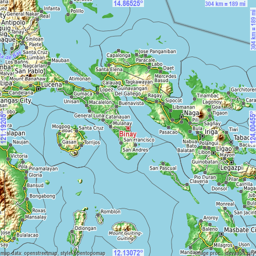 Topographic map of Binay