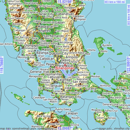 Topographic map of Binangonan