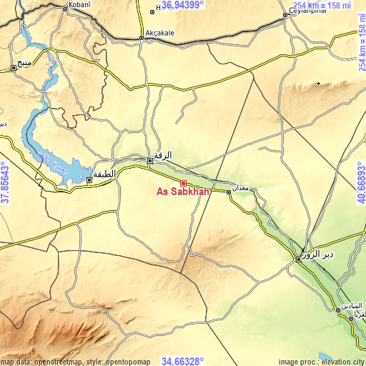 Topographic map of As Sabkhah