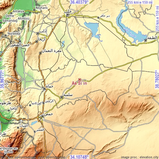 Topographic map of As Si‘in