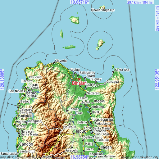 Topographic map of Binalan