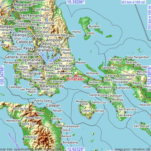 Topographic map of Binahaan