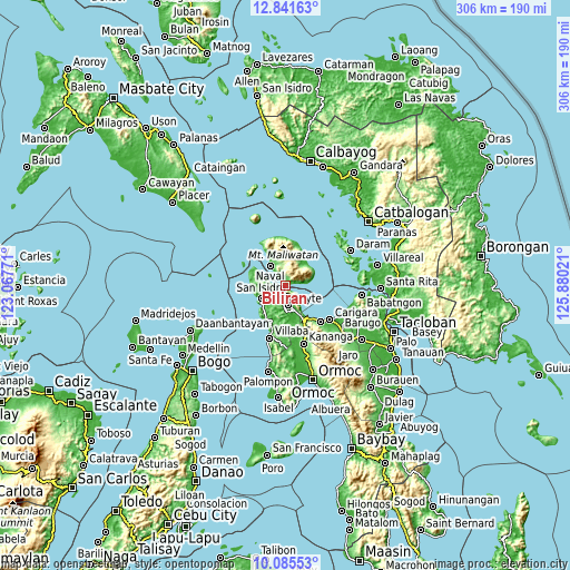 Topographic map of Biliran