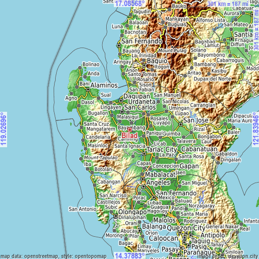 Topographic map of Bilad