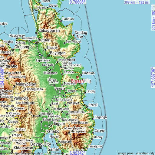 Topographic map of Bigaan