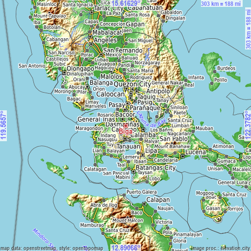 Topographic map of Biga