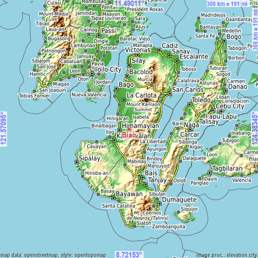 Topographic map of Biao