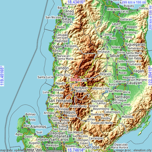 Topographic map of Besao