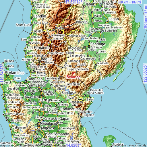 Topographic map of Belance