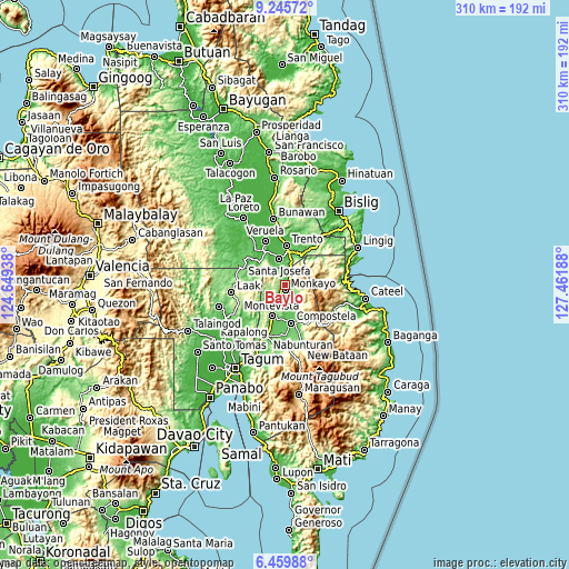 Topographic map of Baylo