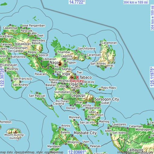 Topographic map of Baybay