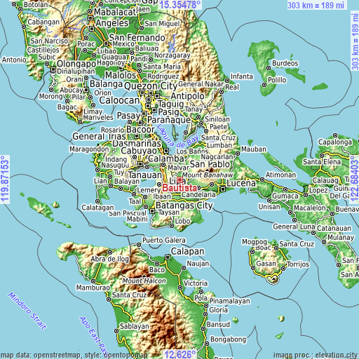 Topographic map of Bautista