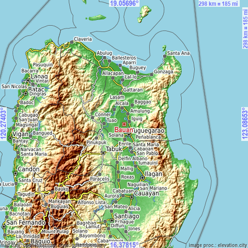 Topographic map of Bauan