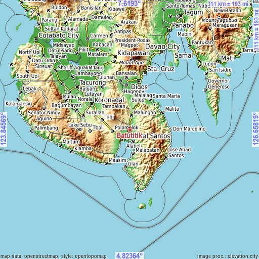 Topographic map of Batutitik