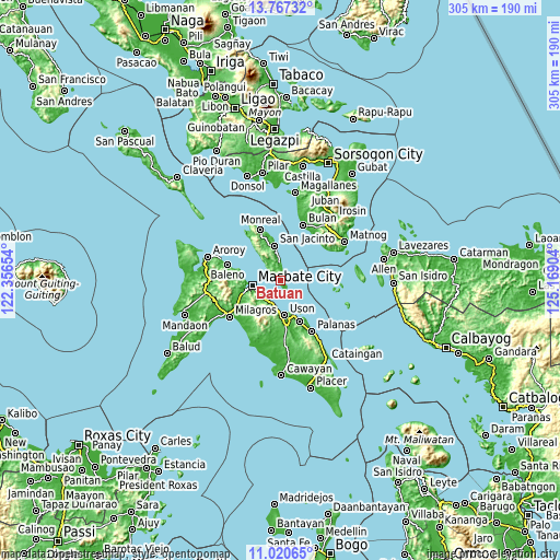 Topographic map of Batuan