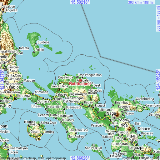 Topographic map of Batobalane