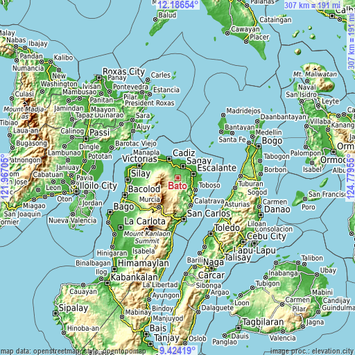 Topographic map of Bato