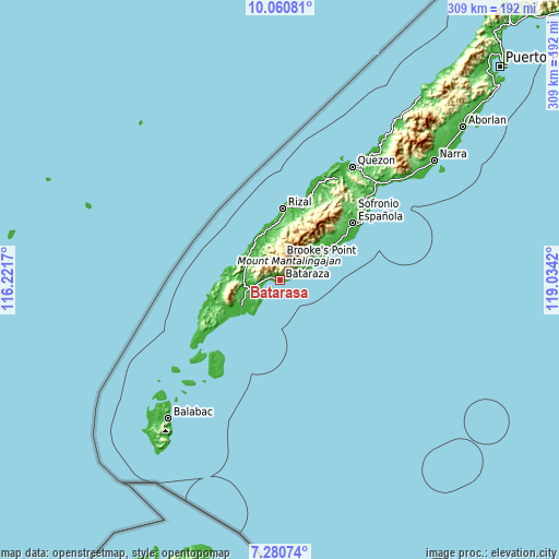 Topographic map of Batarasa
