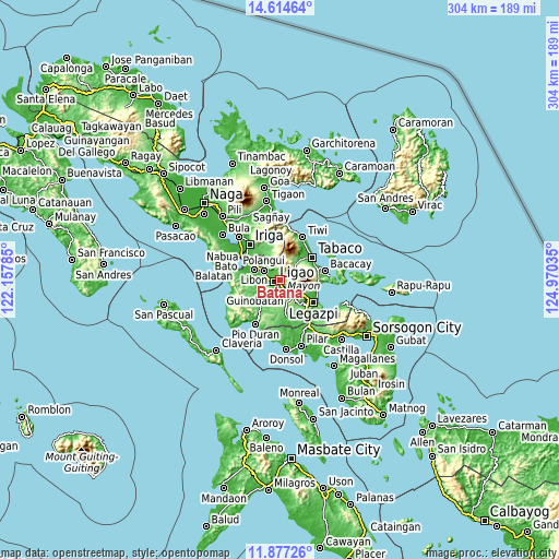 Topographic map of Batana