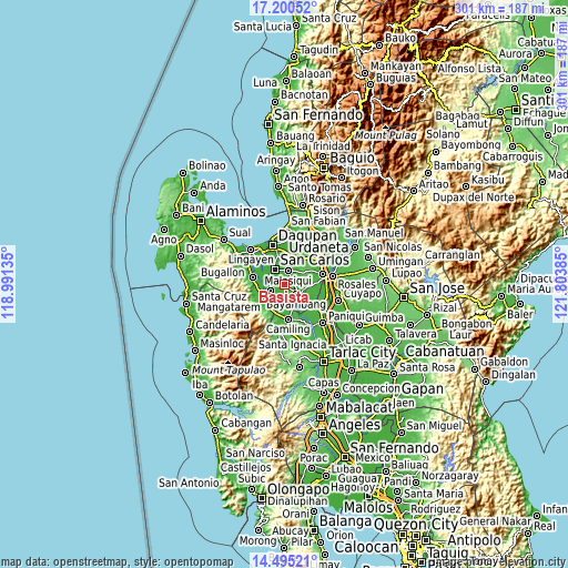 Topographic map of Basista