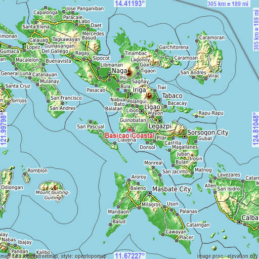 Topographic map of Basicao Coastal