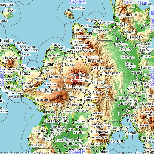 Topographic map of Basak