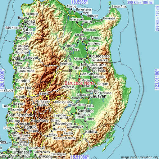 Topographic map of Barucboc Norte